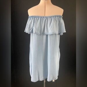Zara chambray off the shoulder dress